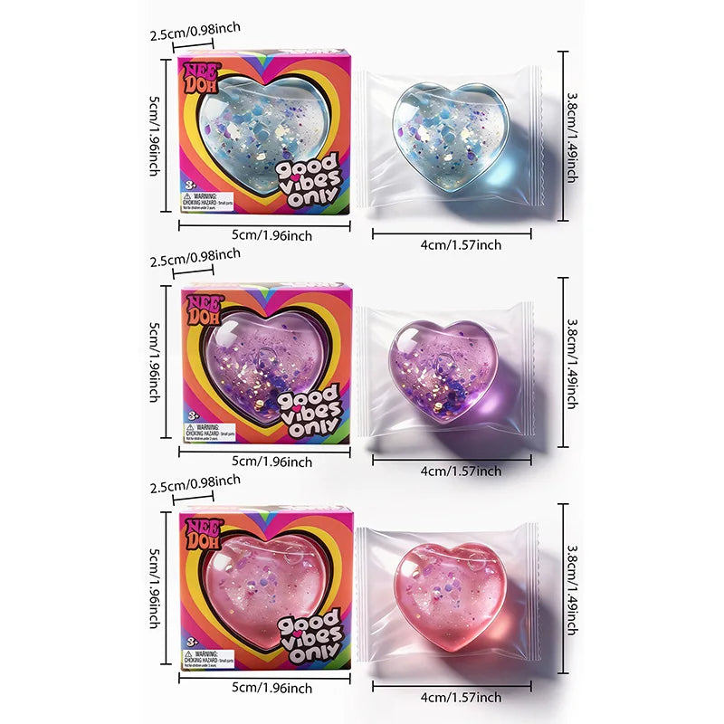 2026 Needoh Good Vibes Only Heart-Shaped Squishy Slow Rising Stress ReliefSqueeze Anxiety Fidget For Kids Adults