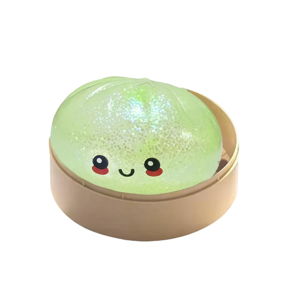 11 Styles Realistic Giant Dumpling Squeeze Toy With Bamboo Steamer Soft Dough Ball Decompression Fidget Toy Funny Creative Gift