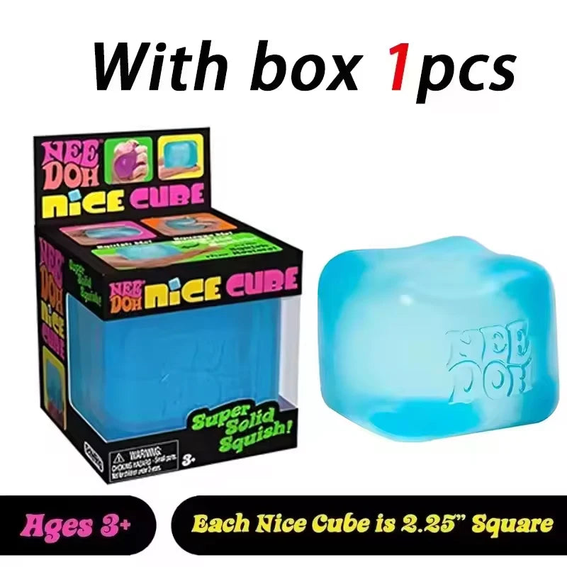 New Needoh Nice Cube Sensory Stress Reliever Fidget Tool for Anxiety Focus Desk Sensory Cube for Adults Kids Cube Squishy Toy