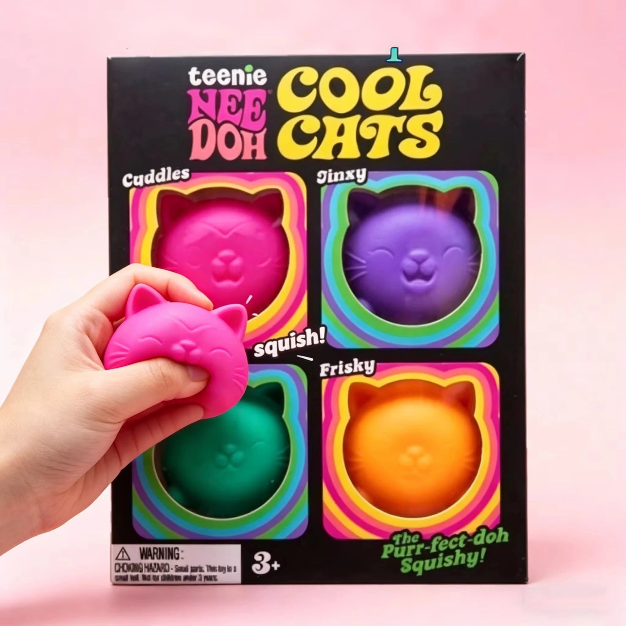 NEEDOH Cute Cat Squishy Toys Slow Rise Stress Relief Ball Sensory Fidget Toys for Adult Kids Anti-Anxiety Sensory Toys