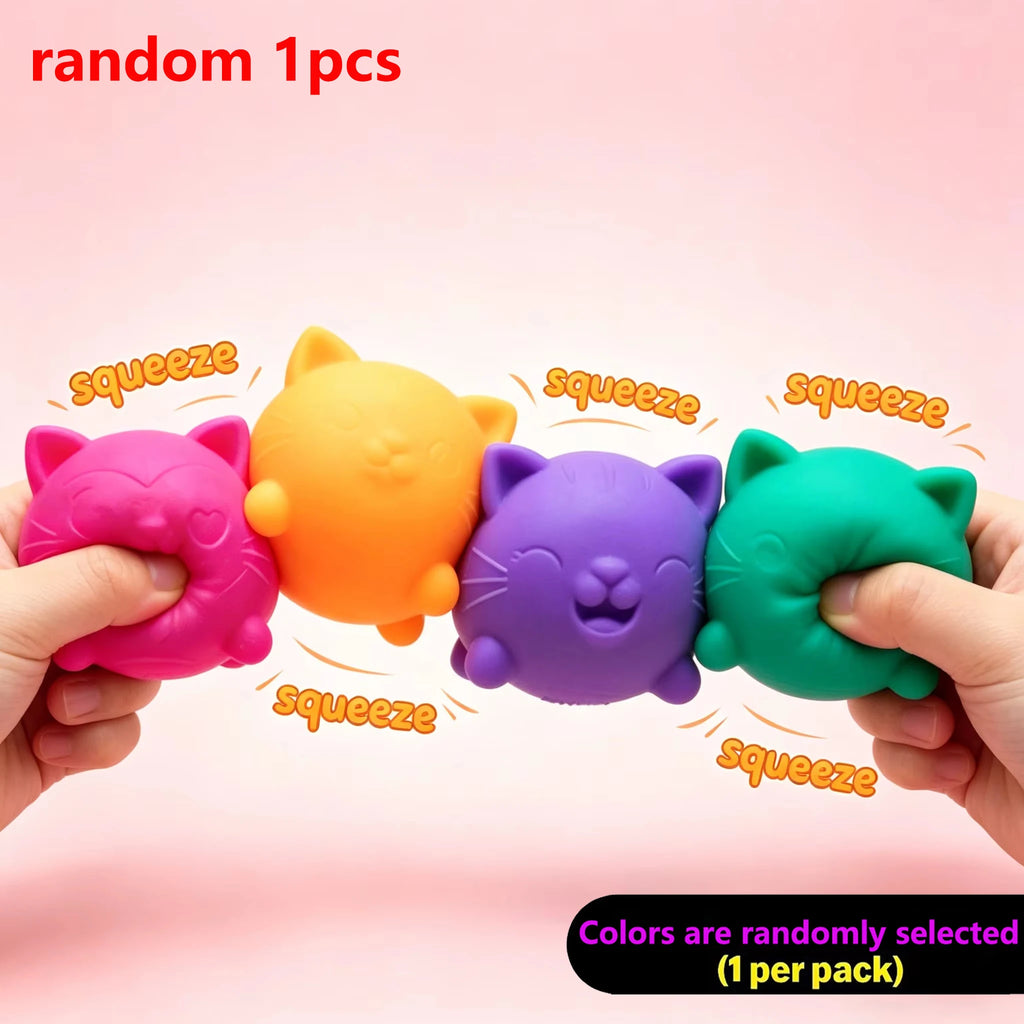 NEEDOH Cute Cat Squishy Toys Slow Rise Stress Relief Ball Sensory Fidget Toys for Adult Kids Anti-Anxiety Sensory Toys
