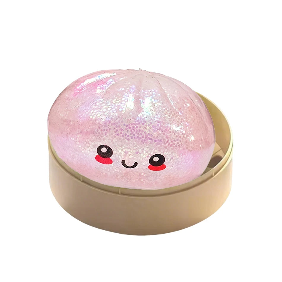 11 Styles Realistic Giant Dumpling Squeeze Toy With Bamboo Steamer Soft Dough Ball Decompression Fidget Toy Funny Creative Gift