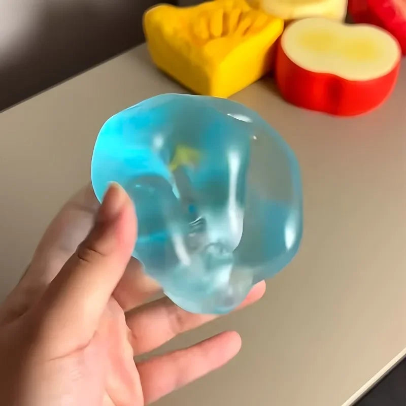 1pc Blue Maltose Sensory Decor, Slow Rebound Stress Relief for Desk, Transparent Squishy Art Piece for Adults Home Decor