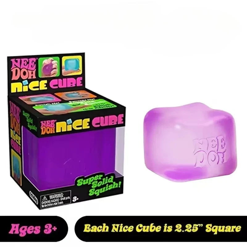 Needoh Nice Cube Sensory Nice-Sicle Stress Relief Squishy Cube Anti-Anxiety Squeeze Object For Focus ADHD Population