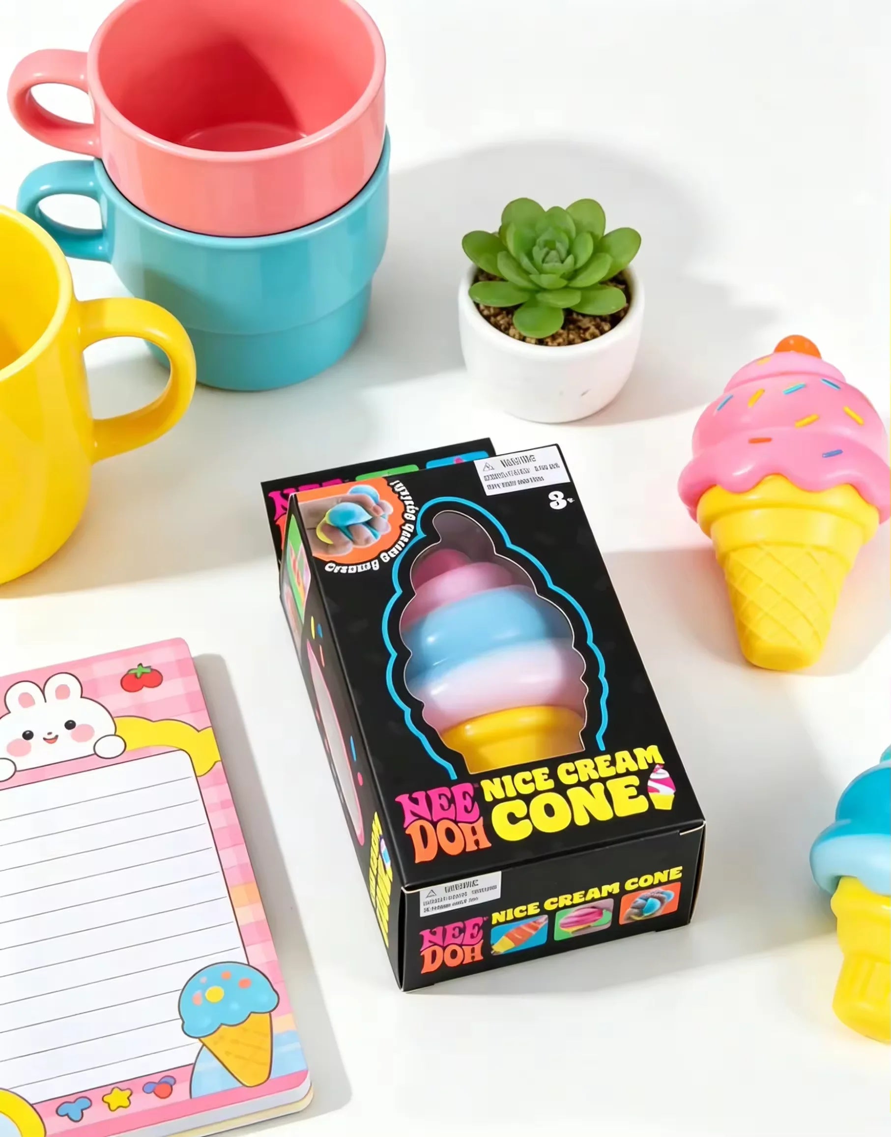 NEE-DOH Ice Cream Shaped Decompression Needoh Nice Cream Cone Surprise Stress Relief Squeeze Party Gifts Ornaments 2026 New