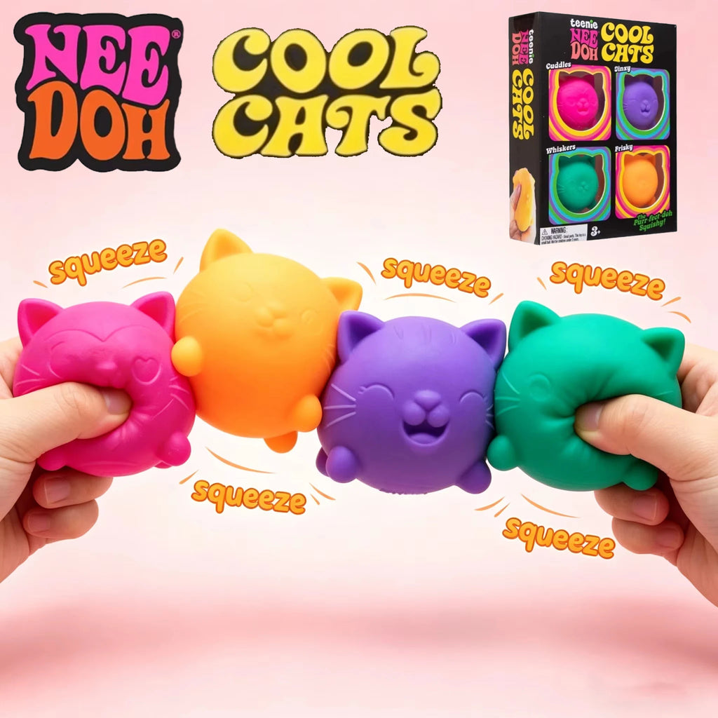 NEEDOH Cute Cat Squishy Toys Slow Rise Stress Relief Ball Sensory Fidget Toys for Adult Kids Anti-Anxiety Sensory Toys
