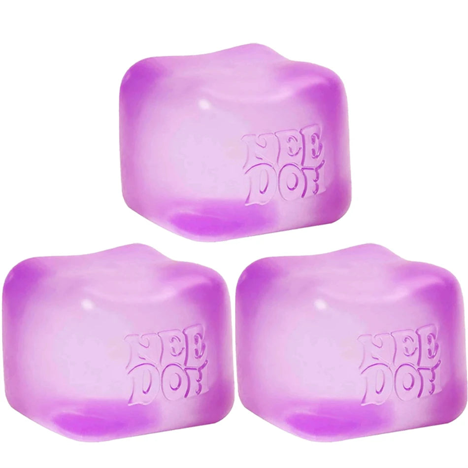 New Needoh Nice Cube Sensory Stress Reliever Fidget Tool for Anxiety Focus Desk Sensory Cube for Adults Kids Cube Squishy Toy