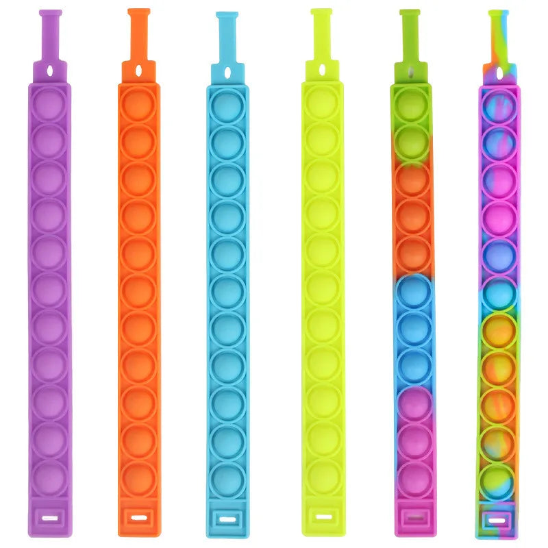 Popite Squeeze Bubble Bracelet Push Bubbles Relieve Fatigue Depression Silicone Bracelet Stress Relieve Fidget Toy relax pop