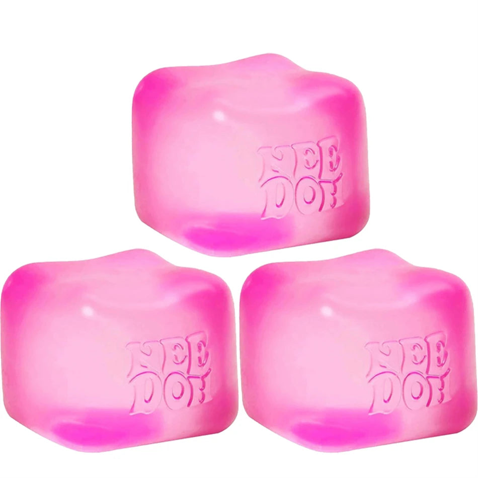 New Needoh Nice Cube Sensory Stress Reliever Fidget Tool for Anxiety Focus Desk Sensory Cube for Adults Kids Cube Squishy Toy