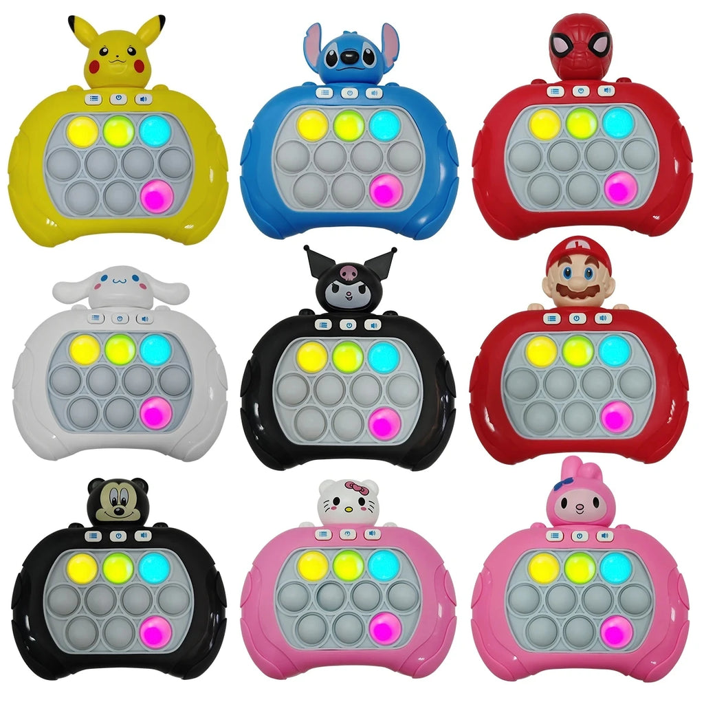 2026 New Pikachu Quick Push Game Pop Up Fidget Bubble Electronic Pop it Pro Game Light AntiStress Toys For Adult Kids Gift 2024