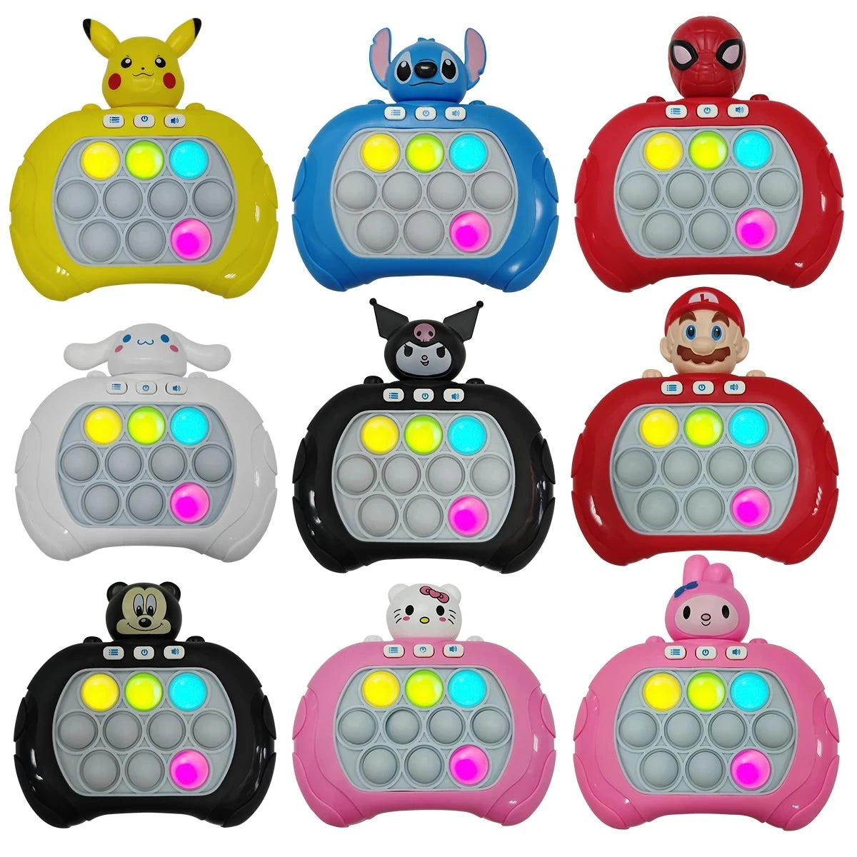 2026 New Pikachu Quick Push Game Pop Up Fidget Bubble Electronic Pop it Pro Game Light AntiStress Toys For Adult Kids Gift 2024