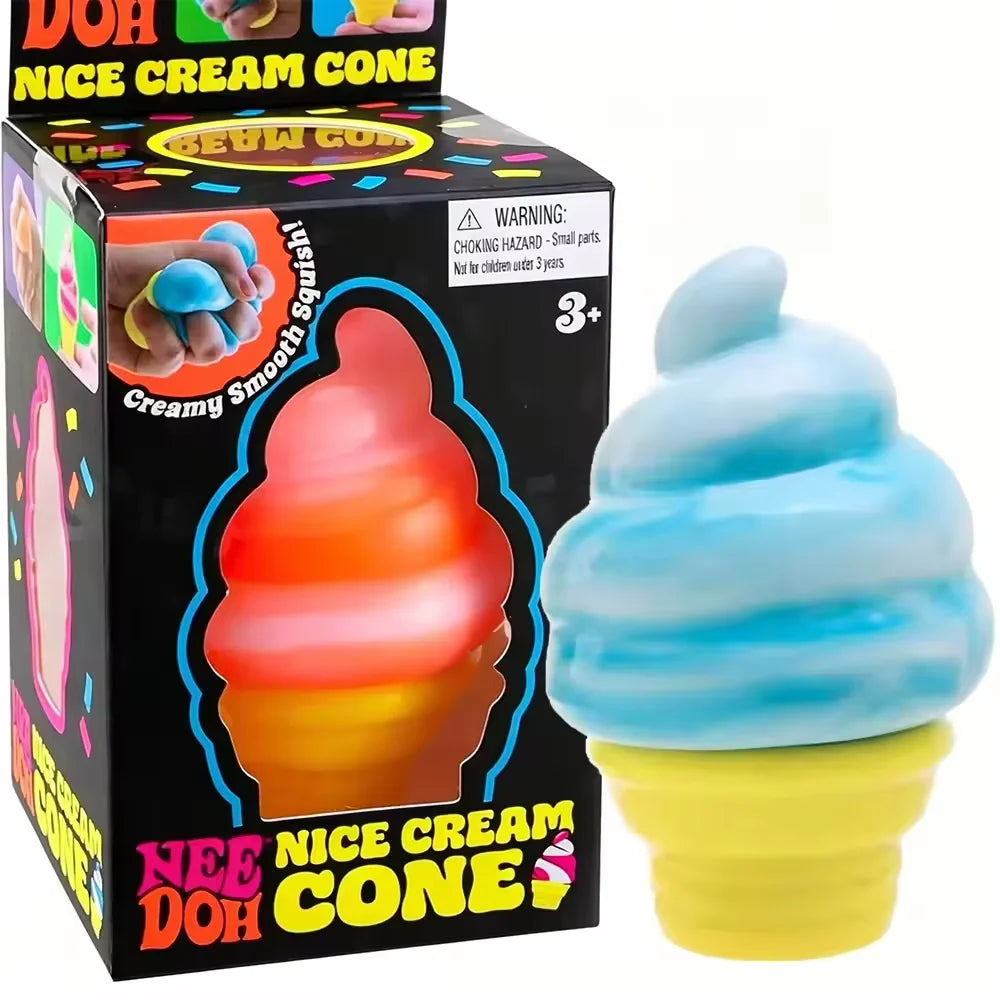NEE-DOH Ice Cream Shaped Decompression Needoh Nice Cream Cone Surprise Stress Relief Squeeze Party Gifts Ornaments 2026 New
