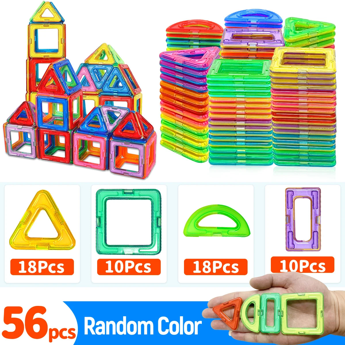 Medium Size Magnetic Block Building Toy Set，Creative Construction STEM Toy,Back-to-School Season, Birthday Gift