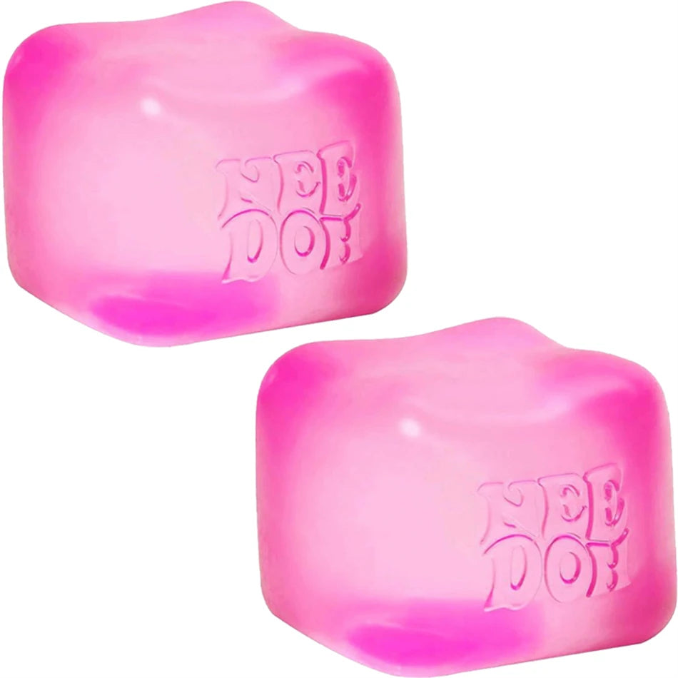 New Needoh Nice Cube Sensory Stress Reliever Fidget Tool for Anxiety Focus Desk Sensory Cube for Adults Kids Cube Squishy Toy
