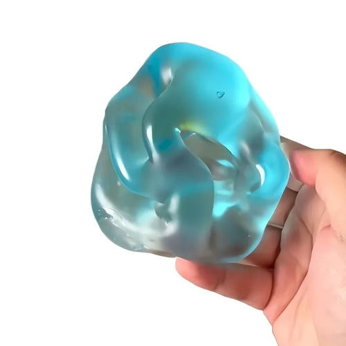1pc Blue Maltose Sensory Decor, Slow Rebound Stress Relief for Desk, Transparent Squishy Art Piece for Adults Home Decor